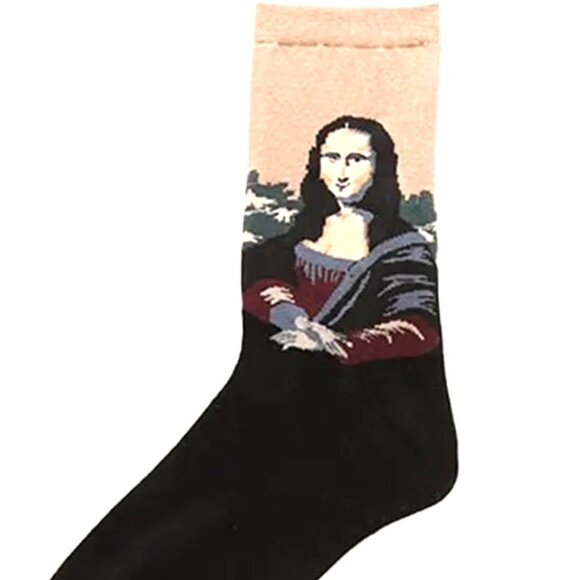 THE MOST FAMOUS PAINTING THE MONET LISA KNIT INTO YOUR SOCKS TO WEAR ART ON FEET - Picture 1 of 2